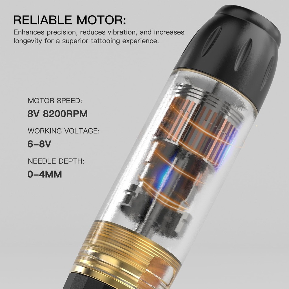 Wormhole Wireless Tattoo Kit, LED Digital Display, Dot Working Mode, Complete...