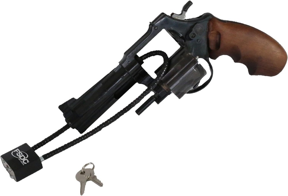 15" Gun Cable Lock - Scratch-Resistant with 2 Keys & Multi-Firearm Compatibility