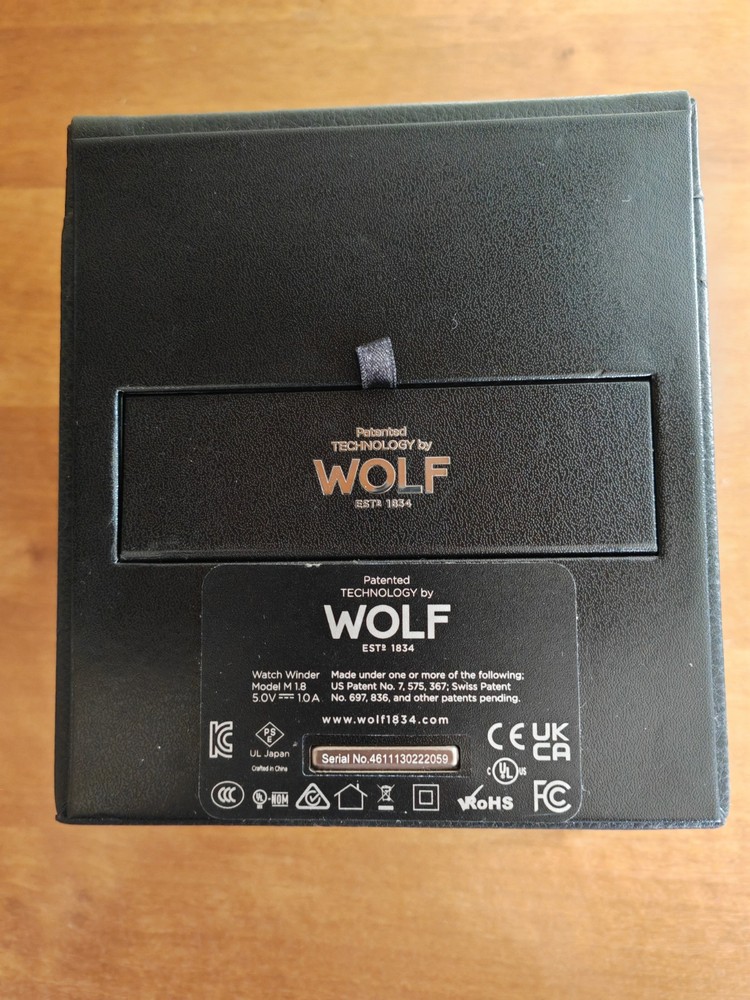 Wolf Cub Module 1.8 Single Watch Winder - Black - Battery Operated
