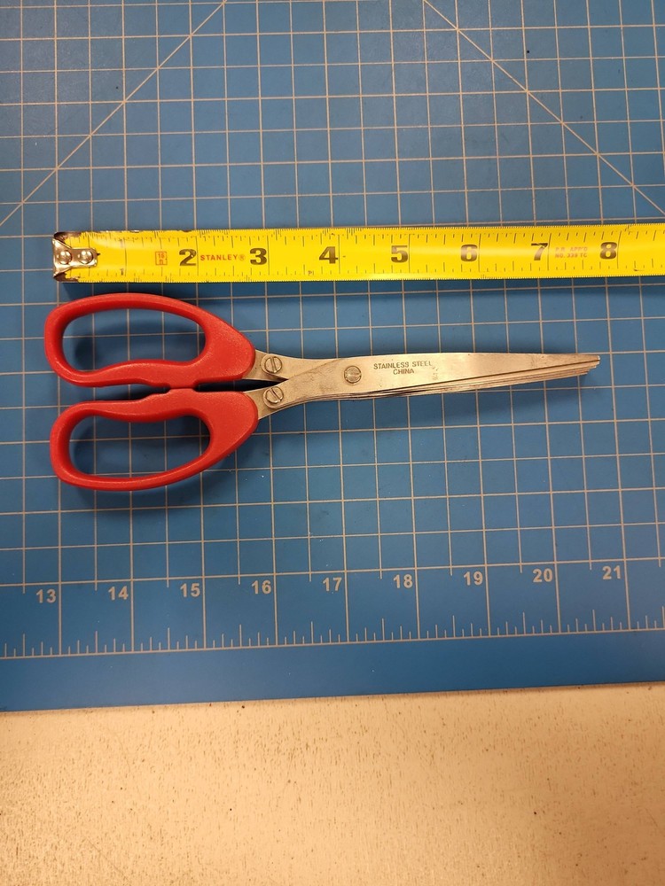 Stainless Steel Herb Scissors 5 Blade Multi Cut Kitchen Shears Red Handle