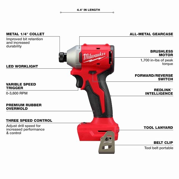 Milwaukee Tool 3693-24Cx M18 4-Tool Combo Kit