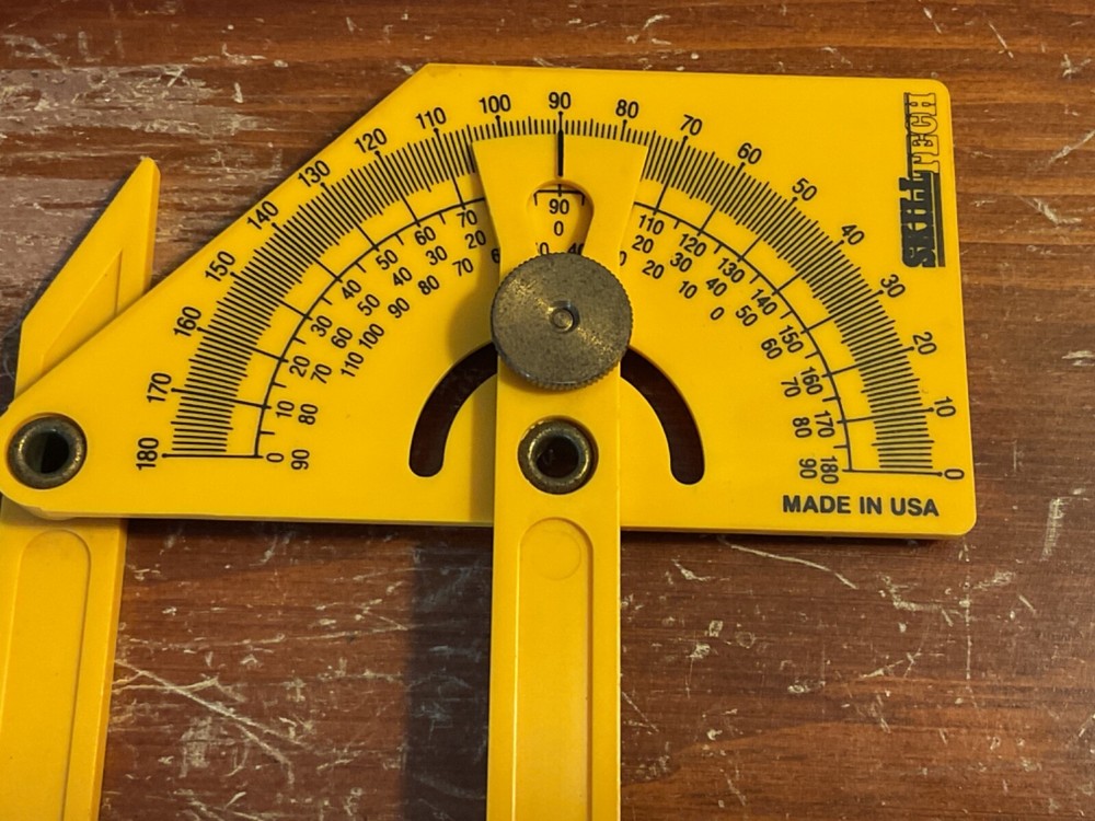 SkillTech Protractor Angle Finder, Outside, Inside, Sloped Angles, 0° to 180°