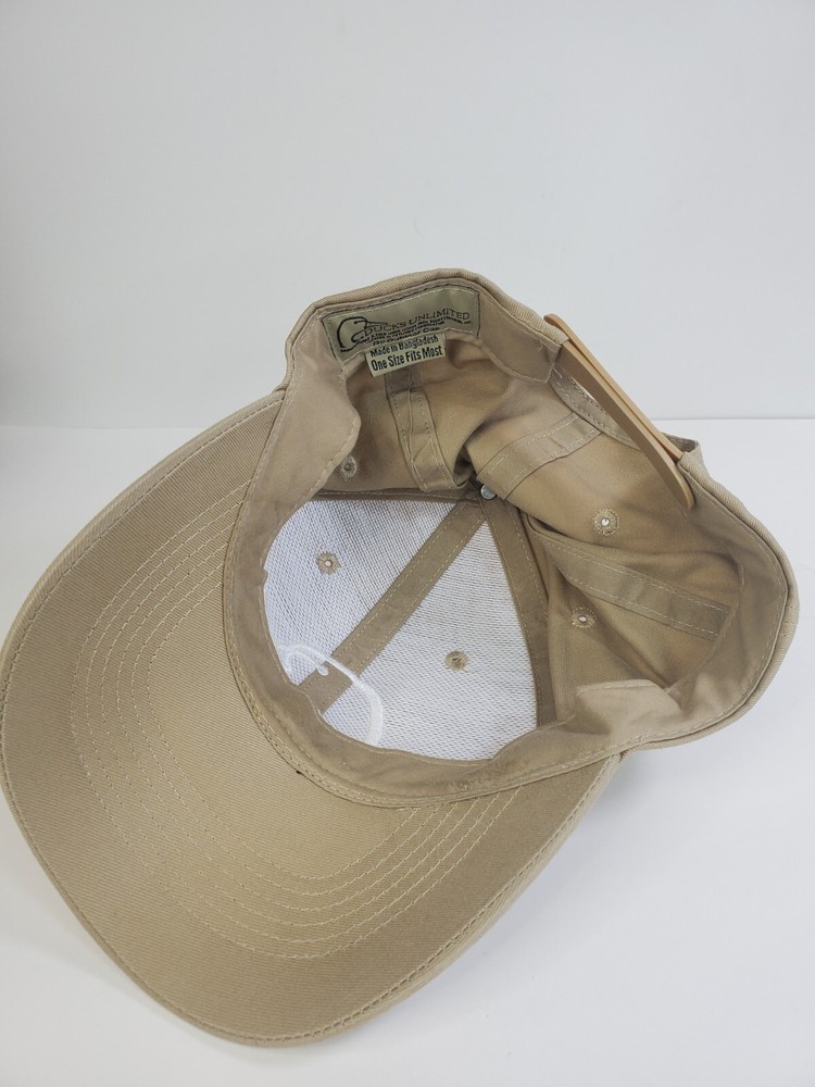 Ducks Unlimited Hat Cap Beige Snap Back Embroidered Logo Conservation Hunter