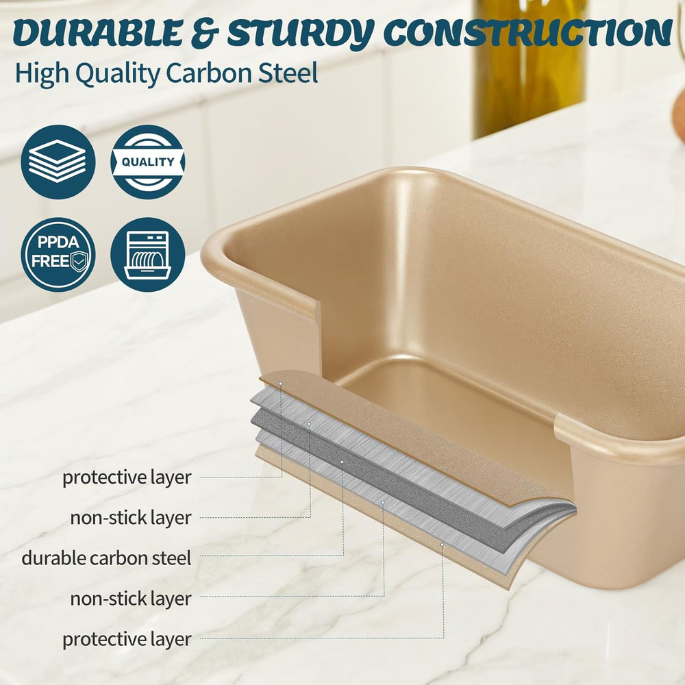 Baking Pans Set, Nonstick Stackable Bakeware Sets, Oven Pans for Cooking, 6 Pie