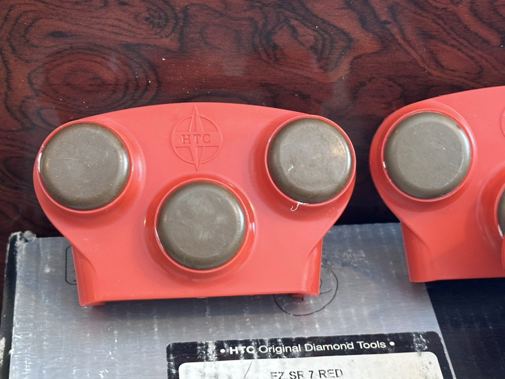 3 Pack -HTC EZ SR 7 RED Diamond Grinding Tools – 3-Segment Pads – Concrete Prep