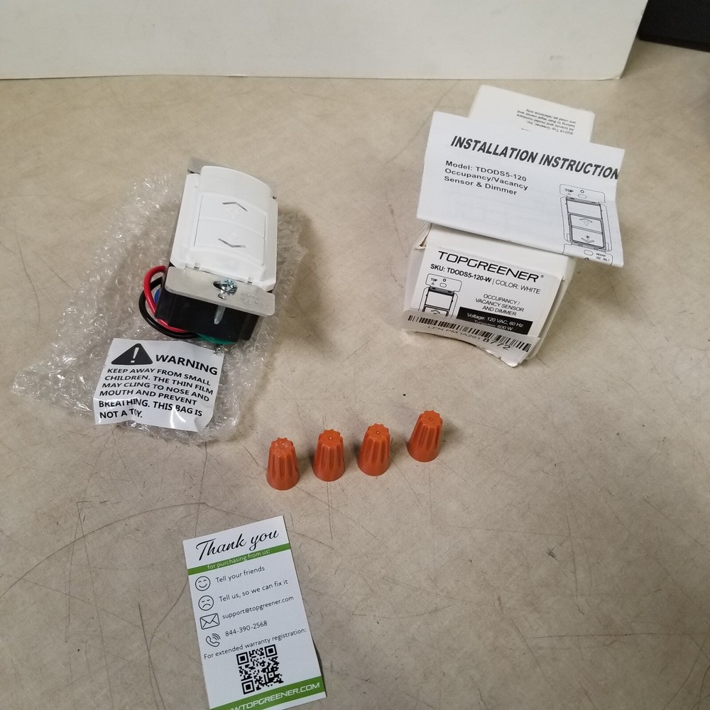 TOPGREENER TDOS5-W Motion Sensor Light Switch, PIR Sensor Switch