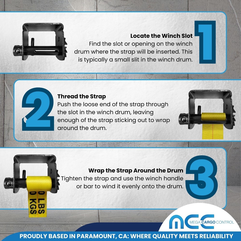 4 Pack Combination Sliding Winch Flatbed Trailer Winch for 2"- 4" Winch Strap