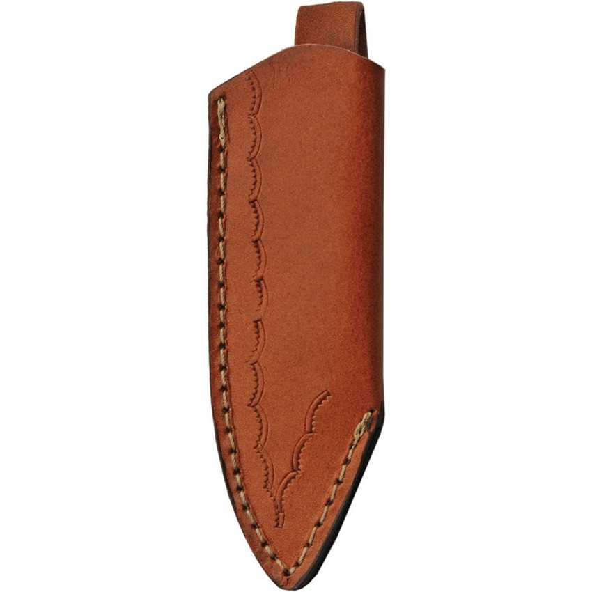 Szco Hunting Knife Custom Filework Blade Horn Handle Leather Sheath