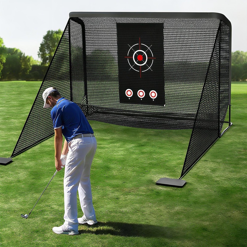 Golf Hitting Cage 11.6x6.8ft Golf Practice Net Heavy-Duty iron pipe Frame
