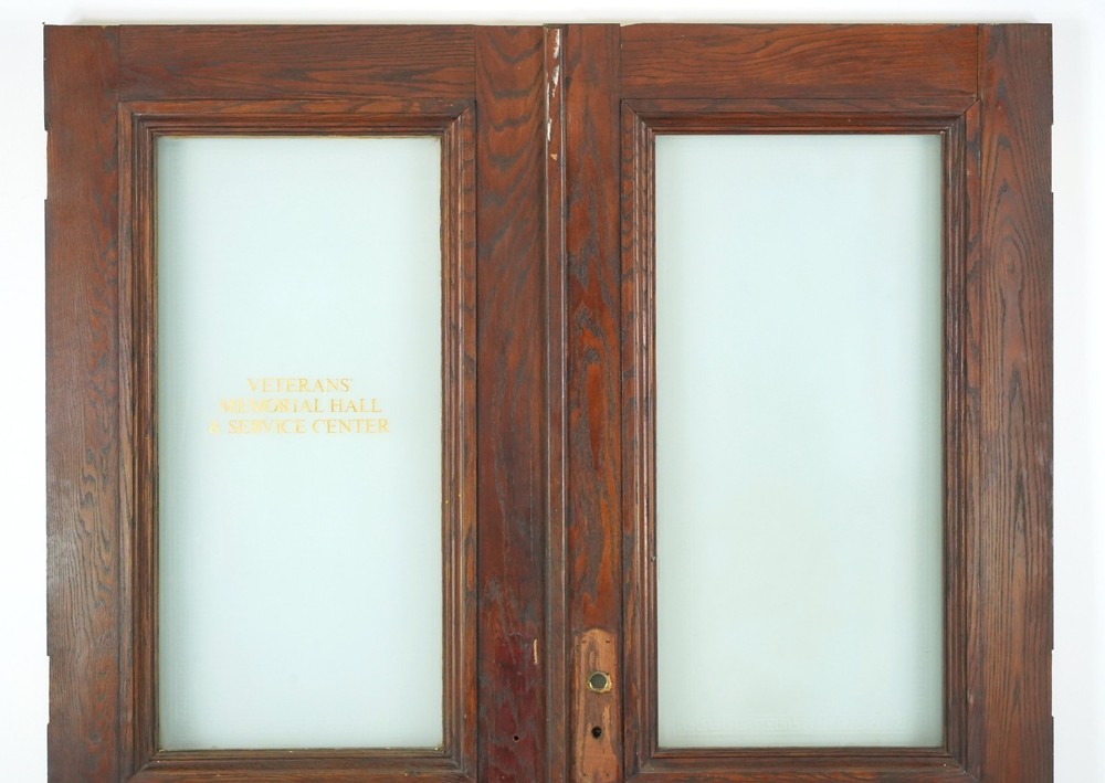 Half Lite One Panel Oak Double Doors 88.875 x 69.25 in.