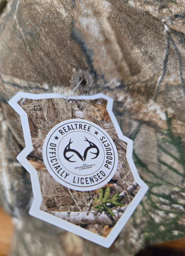 Realtree Edge Camouflage Cap Hat Hook & Loop Back Strap Embroidered Ad Logos NWT