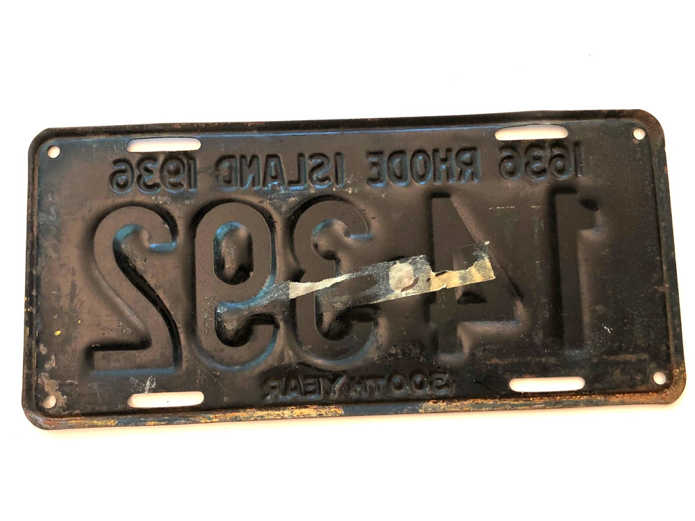 Rhode Island License Plate 1936