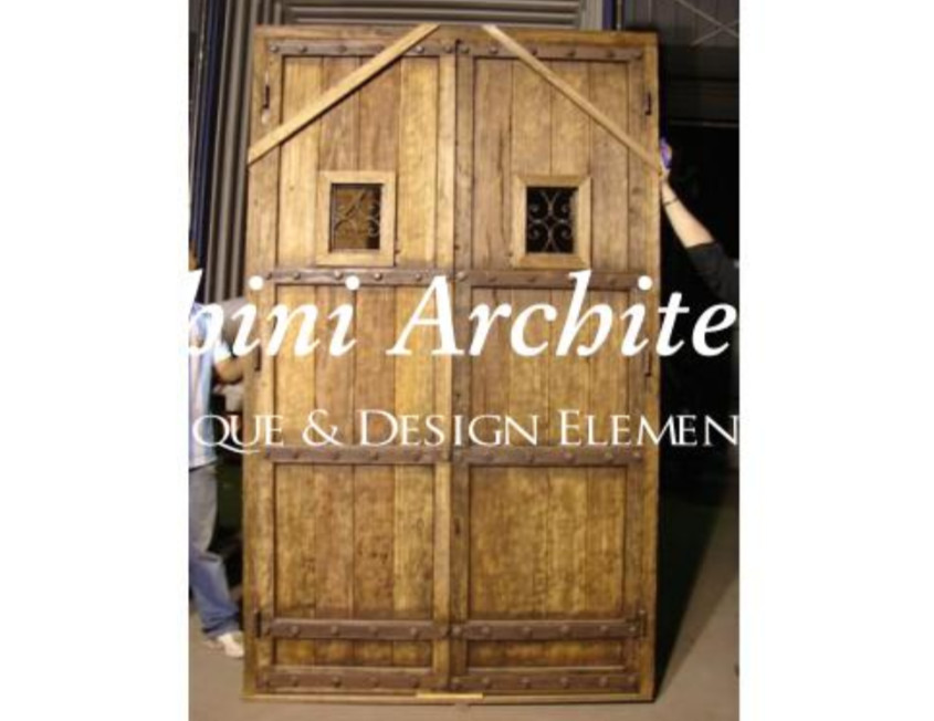 Antique Spanish Style Double Solid Door Wrought. D1014