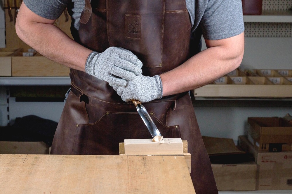 Adjustable Brown Leather Work Apron BeaverCraft AP2X