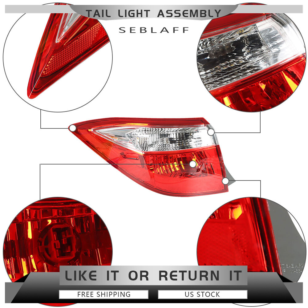 For 2014-2016 Toyota Corolla Outer Tail Light Rear Brake Lamp Driver Left Side