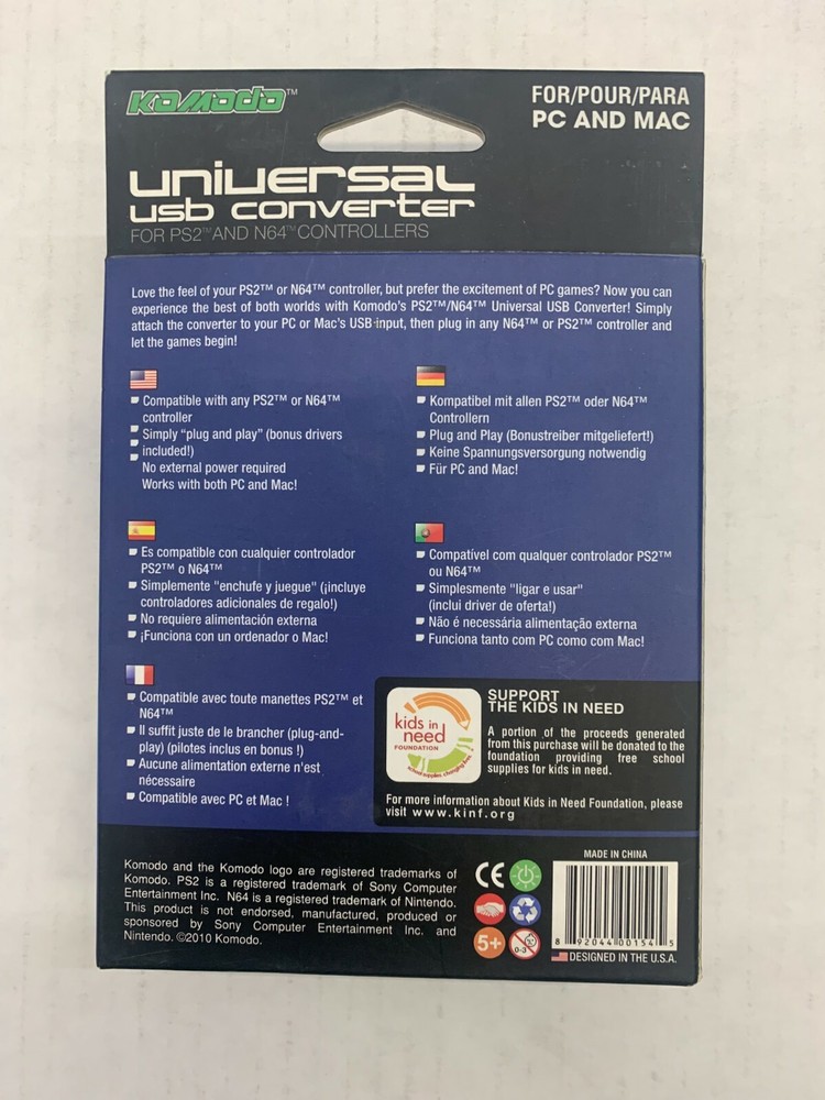 Universal USB Converter PC & MAC for PS2 and N64