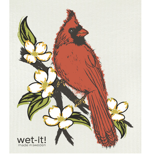 Swedish Dishcloth Northern Red Cardinal