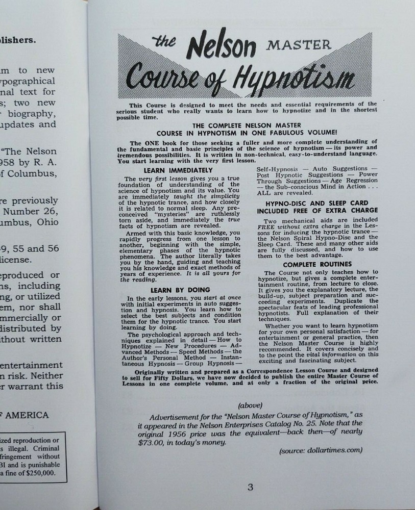 The Nelson Master Course of Hypnotism (Robert A. Nelson)