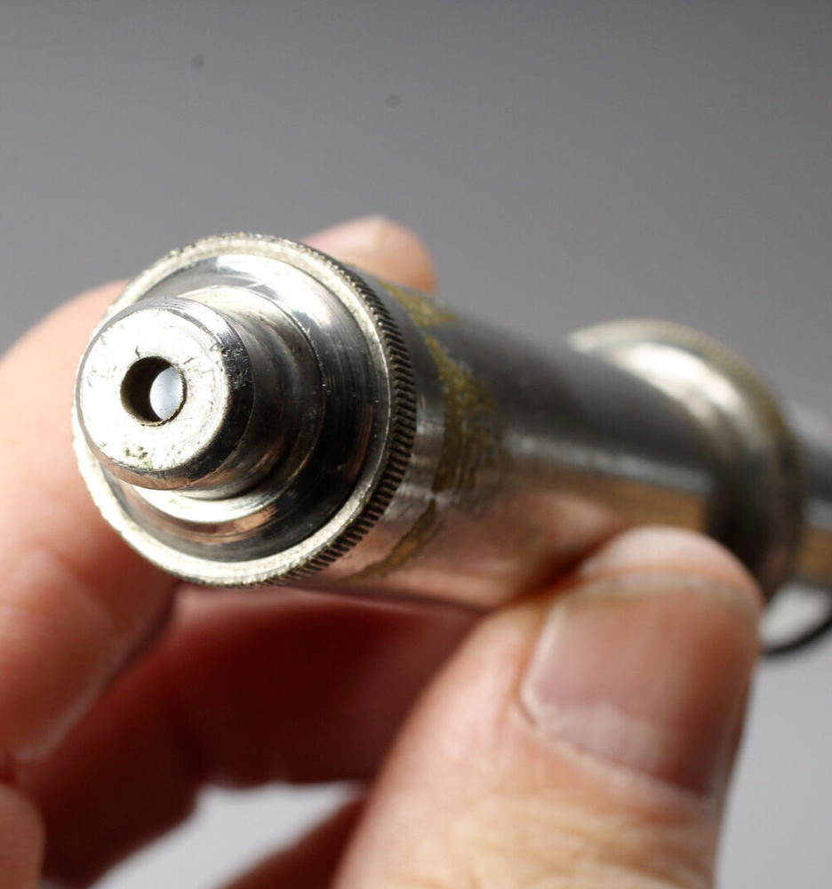 UNBRANDED POCKET MICROSCOPE NICKLED BRASS WORKS VERY POWERFUL