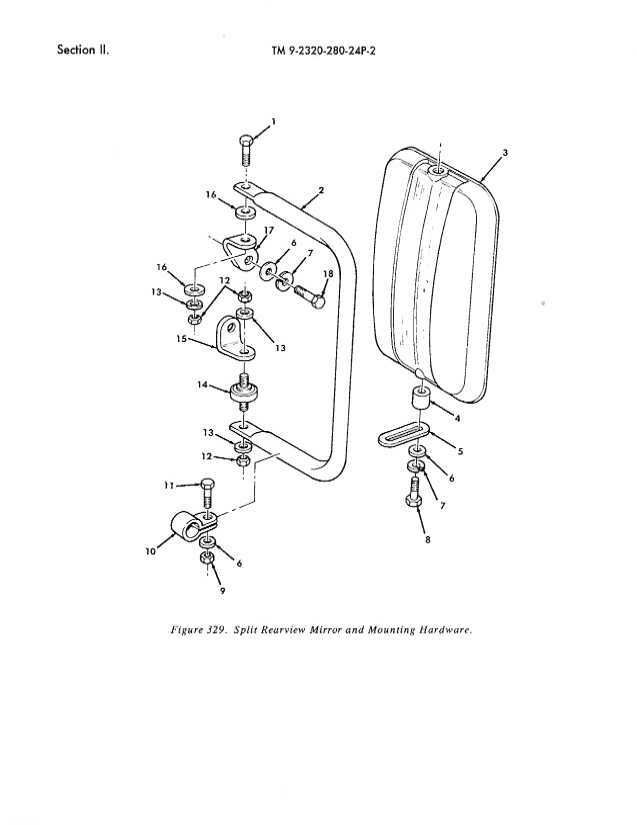 HMMWV split mirror assmy.(later models)refurb.