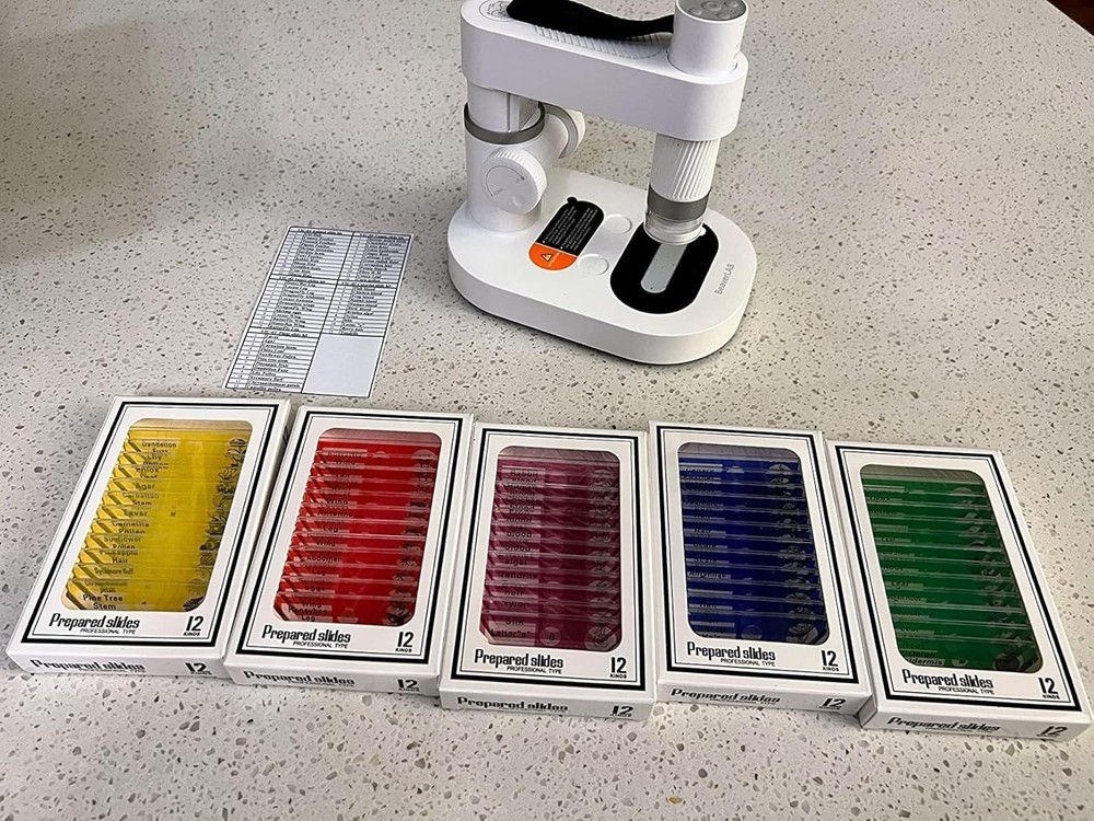 Experiment with 60 Prepared Microscope Slides - Perfect for Student Discovery
