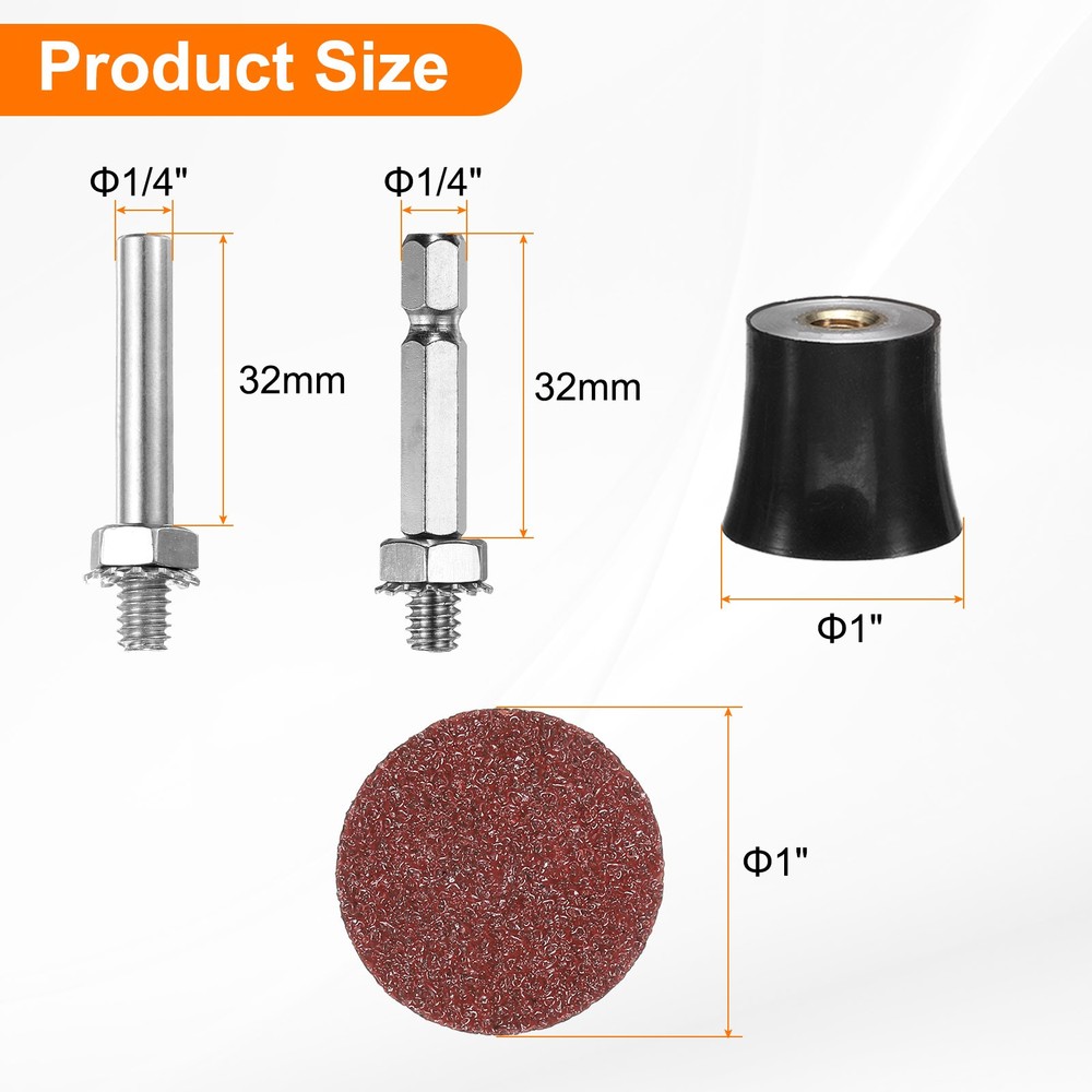 23pcs Quick Change Disc Set 1" Roll Lock Sanding Disc 60 Grits with Disc Holder