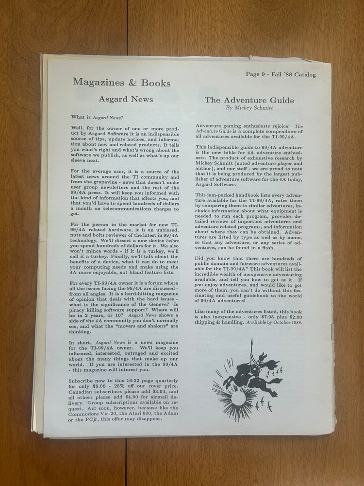 Vintage 1988 Asgard Software Catalogue