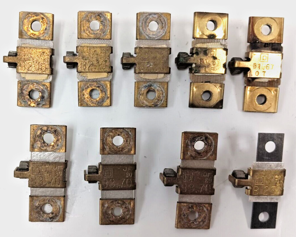ASSORTED LOT OF 9 SQUARE D OVERLOAD RELAY THERMAL UNIT