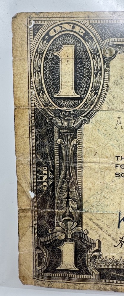 1923 $1 Silver Certificate Horseblanket Large Size Note