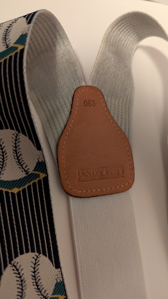 Lands End Suspenders W/ Baseball Pattern