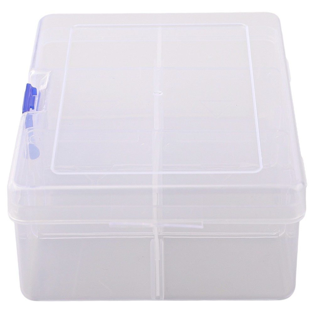 Secure Lockable Plastic Organizer Case with 6 Grids for Small Accessories