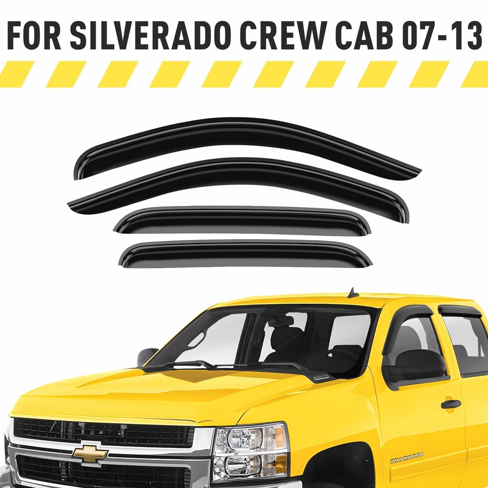 Rain Guards Vent Visors Shade for Chevy Silverado 07-13 Crew Cab