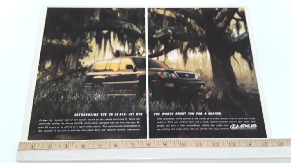 LEXUS LX 470 V8 ENGINE ORIGINAL 2 PAGE 1998 AD