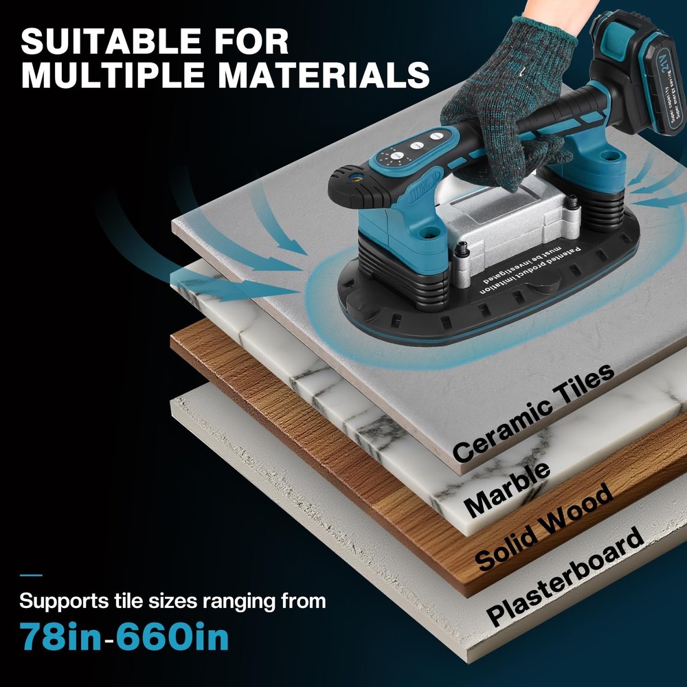 Tile Vibration Tool, 11” Suction Cup Large, ‎blue