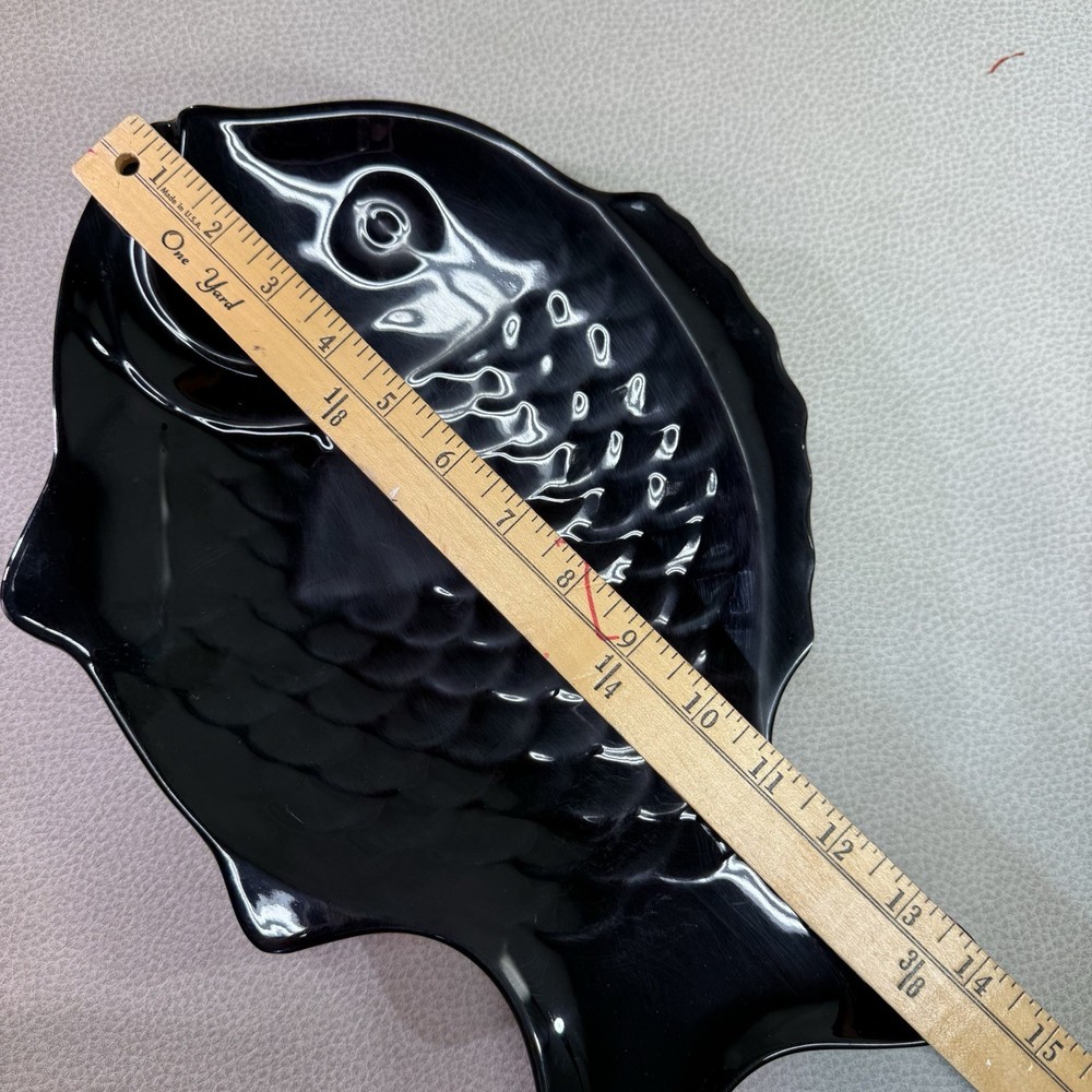GET Melamine Fish Platters Black Set Of Three
