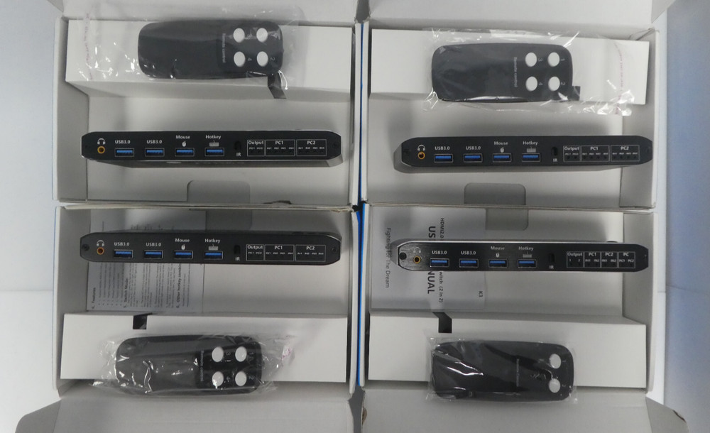 4 PACK 4K ULTRAHD USB 3.0 KVM 2x2 Matrix Switch