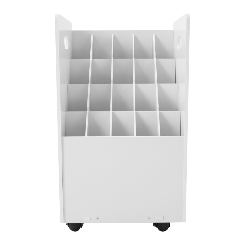 Blueprint Holder 20 Slots Document Storage Cart Rolling File Organizer White