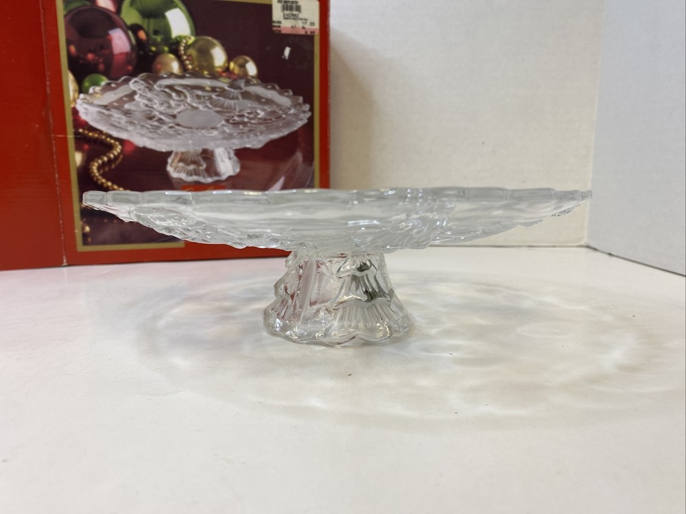 Gorham Crystal North Pole Express 8.5" Footed Plate NEW in Original Box/Open Box
