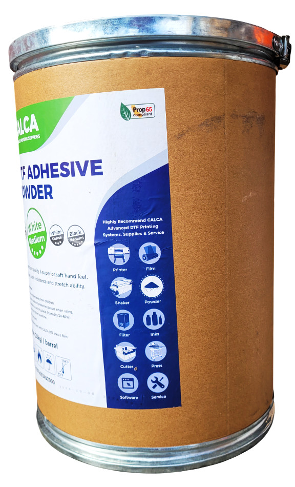 Calca DTF Adhesive Powder White Medium 20kg Barell