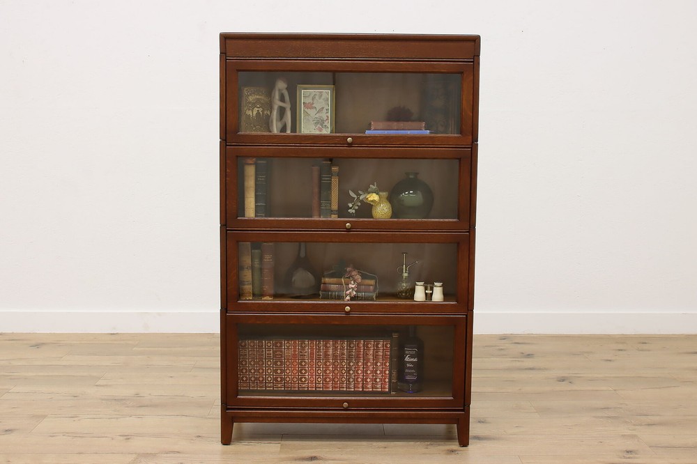 Gunn Antique 4 Stack Oak Lawyer Bookcase #50808