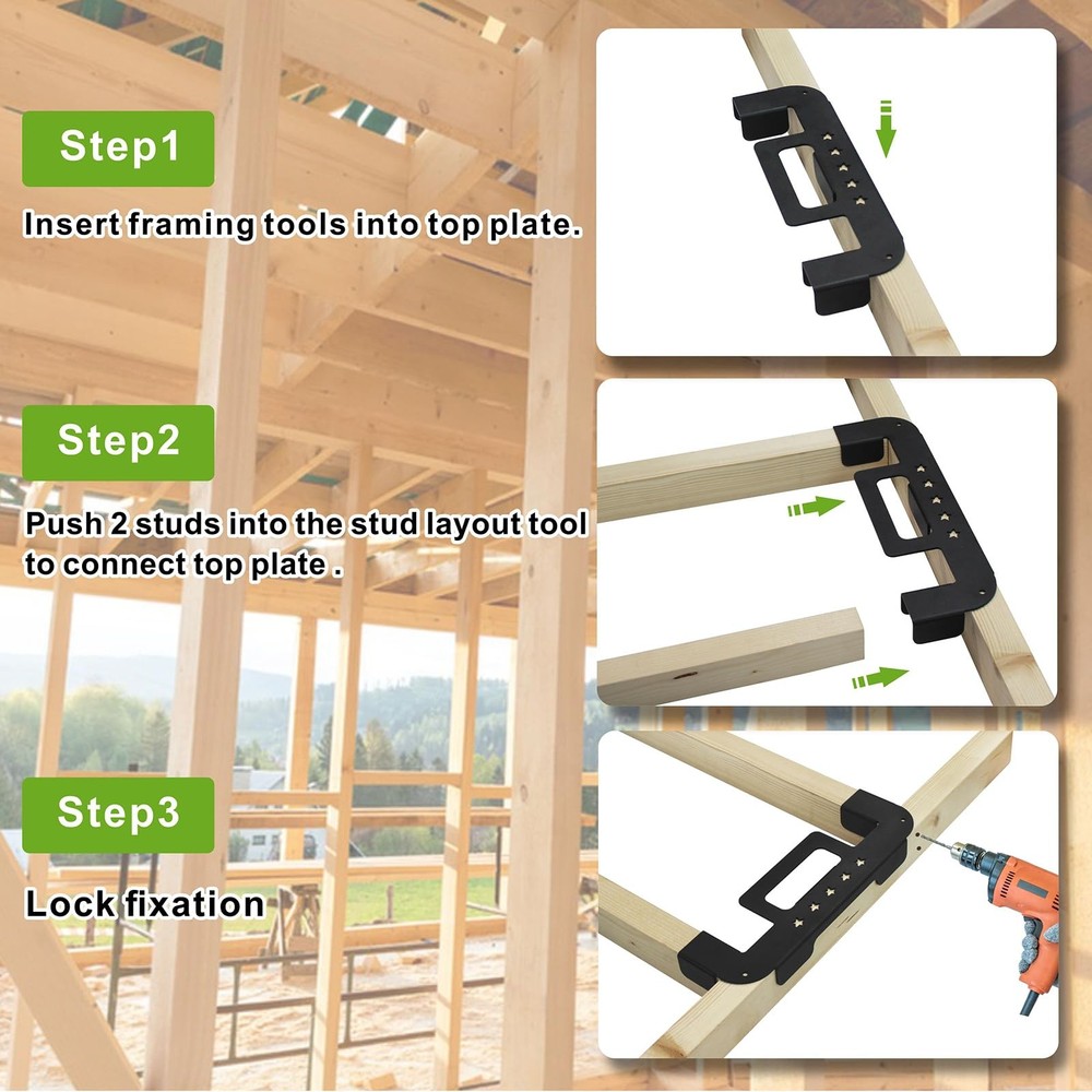 1PCS Stud Layout Tool Framing Tools 12 Inch Framing Spacing Tool, Precision Meas