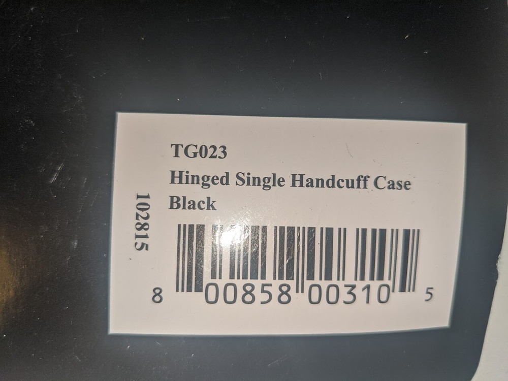 Tact Squad Hinged or chain Single Handcuff Case Black Nylon with snap closure