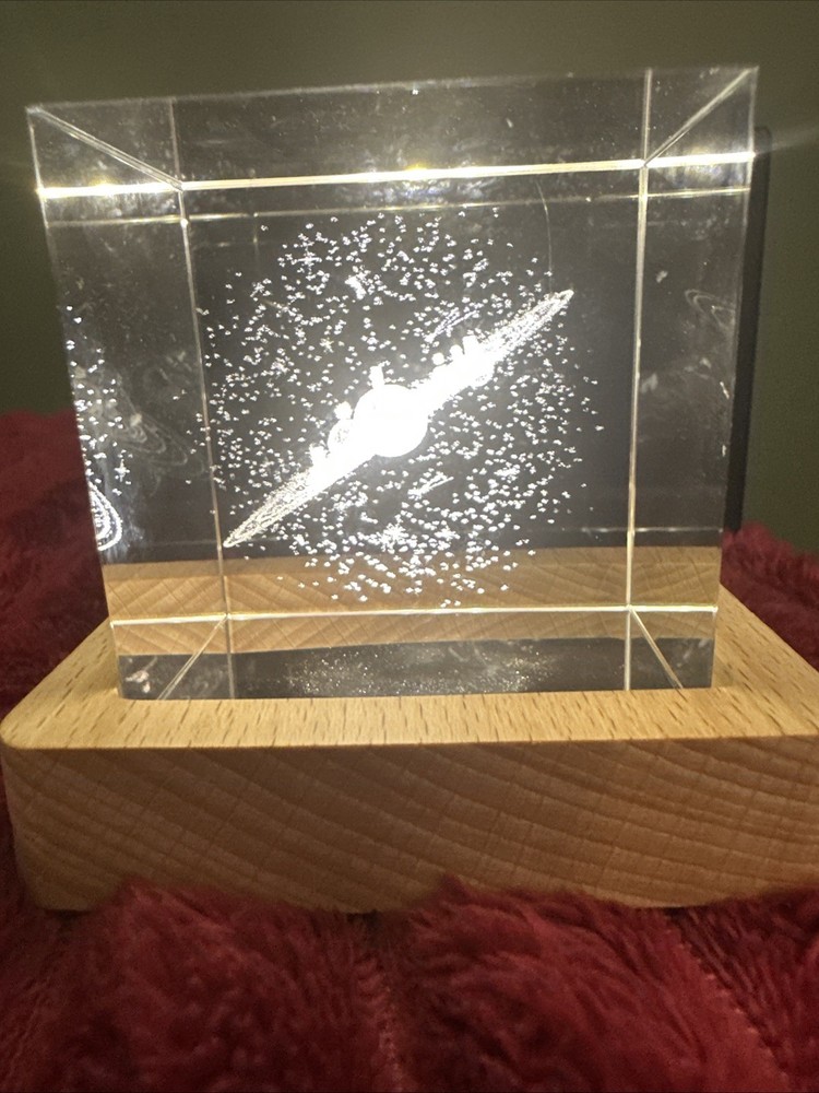 Crystal Engraved Cube Universe Nightlight