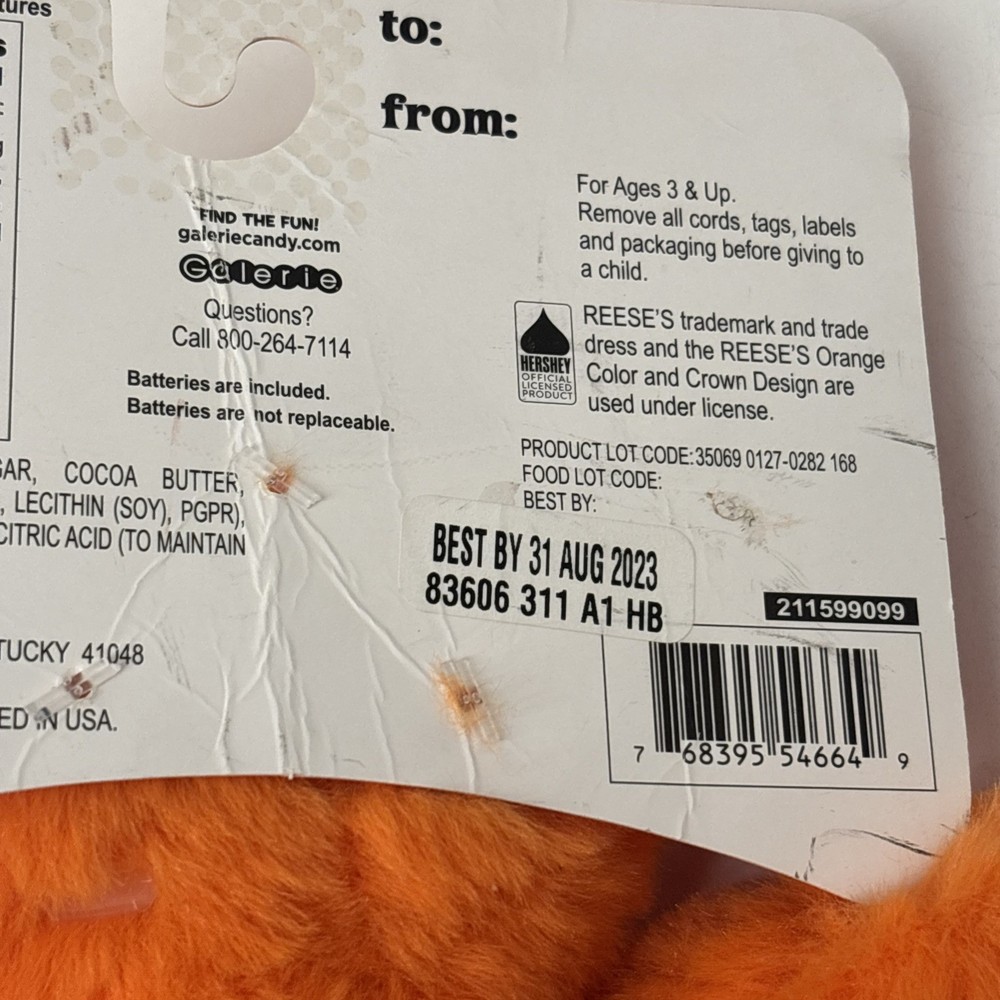 Hershey's Chocolate Reese's Plush Toy Orange Singing Fox Tested & Working!