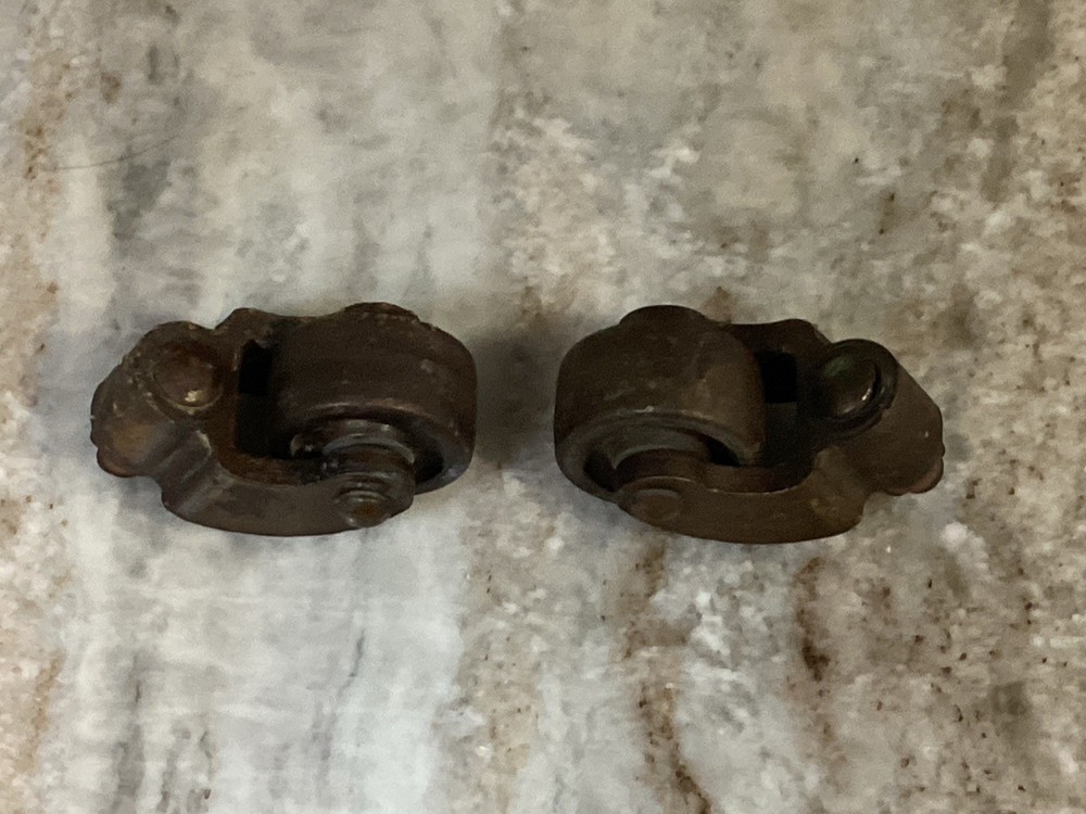 VTG 2 Solid Metal Caster Wheels (brass?) #4001 On Both