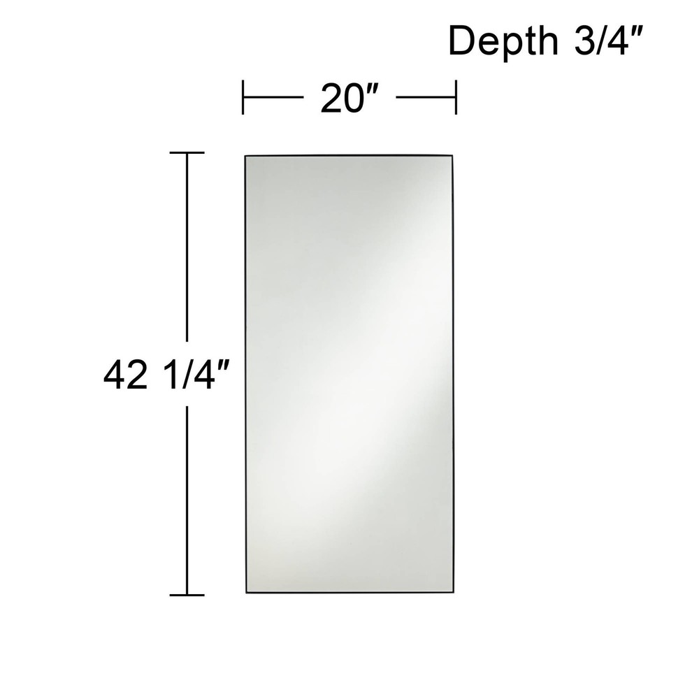 Aryn Matte Black 20" x 42 1/4" Rectangular Wall Mirrors Set of 2