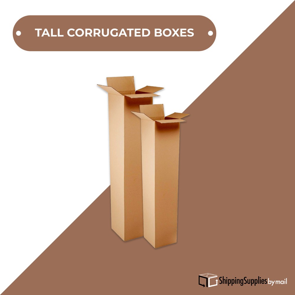 4 x 4 x 60" Tall Corrugated Boxes ECT-32 Brown Shipping/Packing Boxes 25/Bundle
