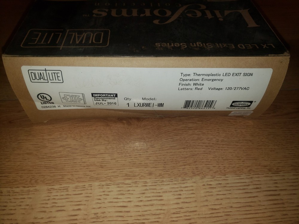 Hubble Dual Lite Thermoplastic LED EXIT SIGN LXURWEI-WM