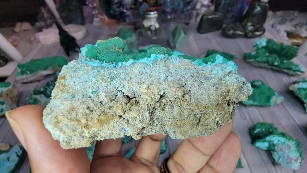 Rare Raw Malachite & Chrysocolla Specimen from Kolwezi, Congo
