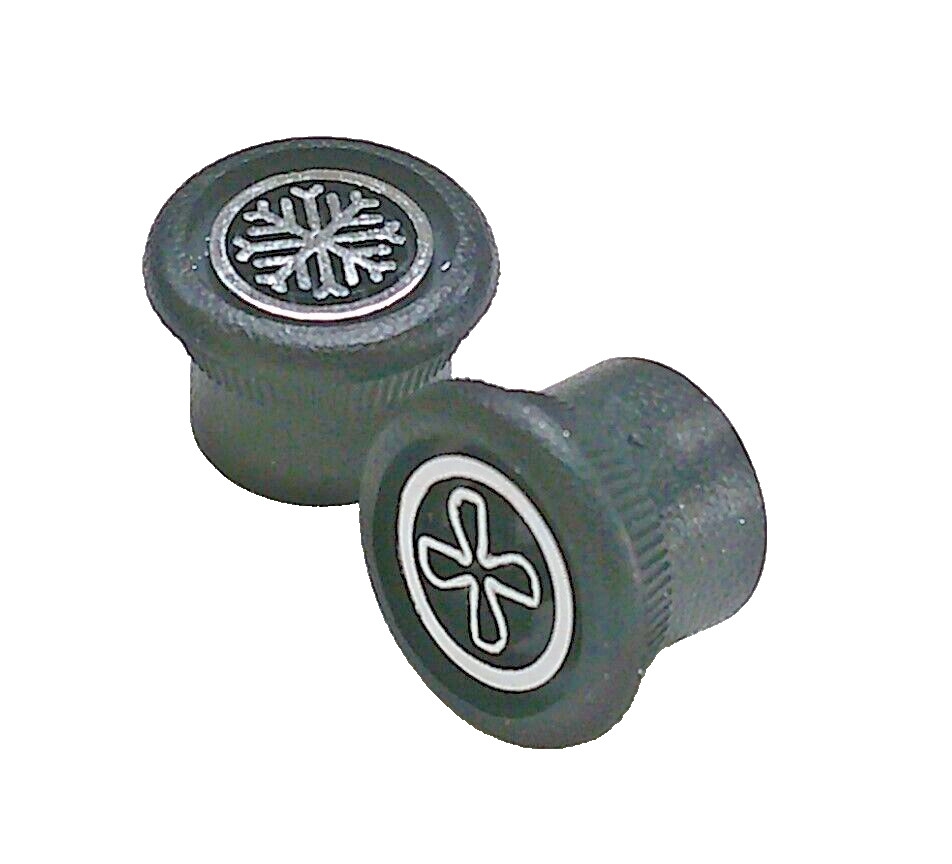 AC THERMOSTATIC TEMP & BLOWER SPEED A/C SWITCH KNOBS 'FAN' & 'SNOWFLAKE'